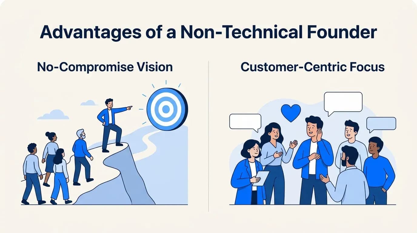 Advantages of a non-technical founder: a no-compromise vision and a customer-centric focus