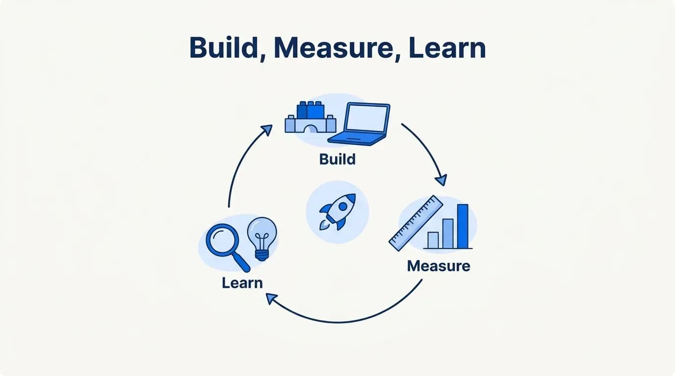The build, measure, learn loop for iterating on an MVP