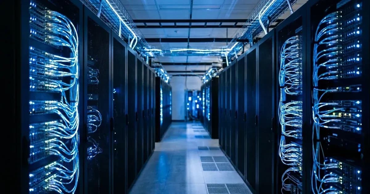 Rows of CDN servers in a data center