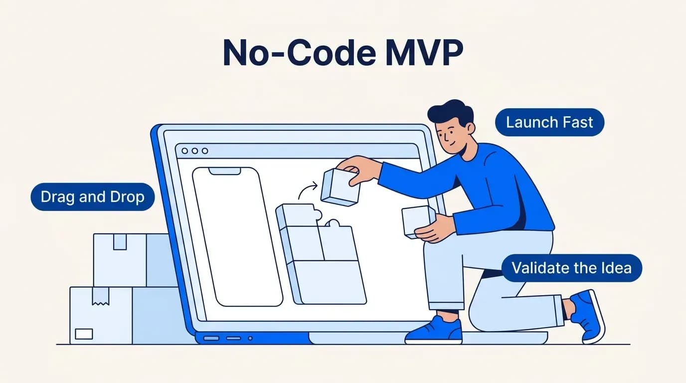 No-code MVP: drag and drop, launch fast and validate the idea