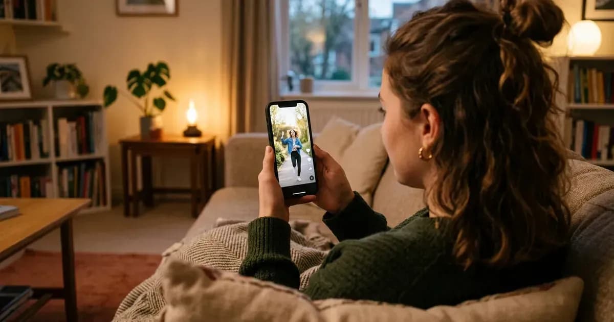 Person scrolling short vertical videos on a smartphone