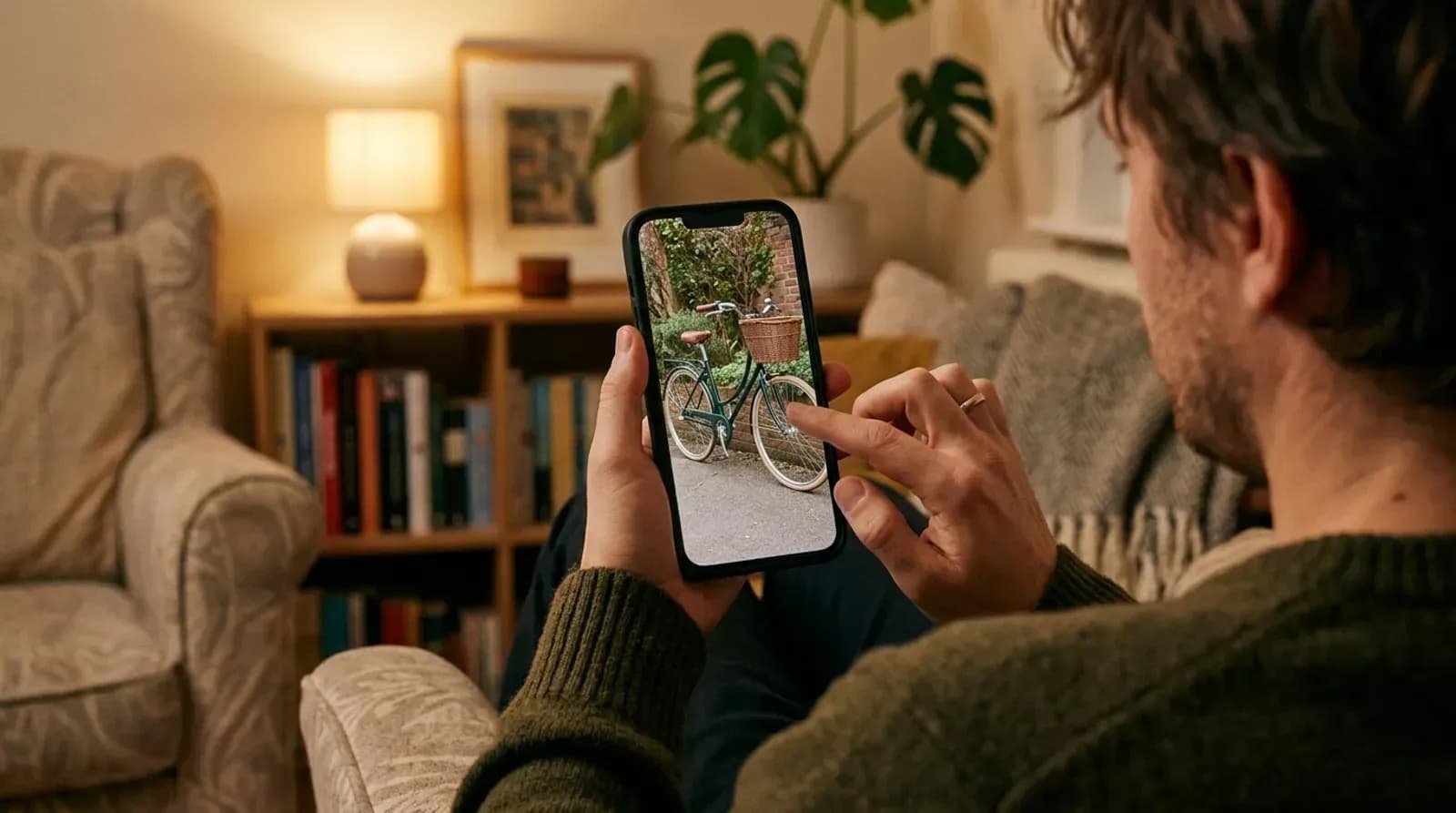 Person swiping through a short-video listings feed on a phone