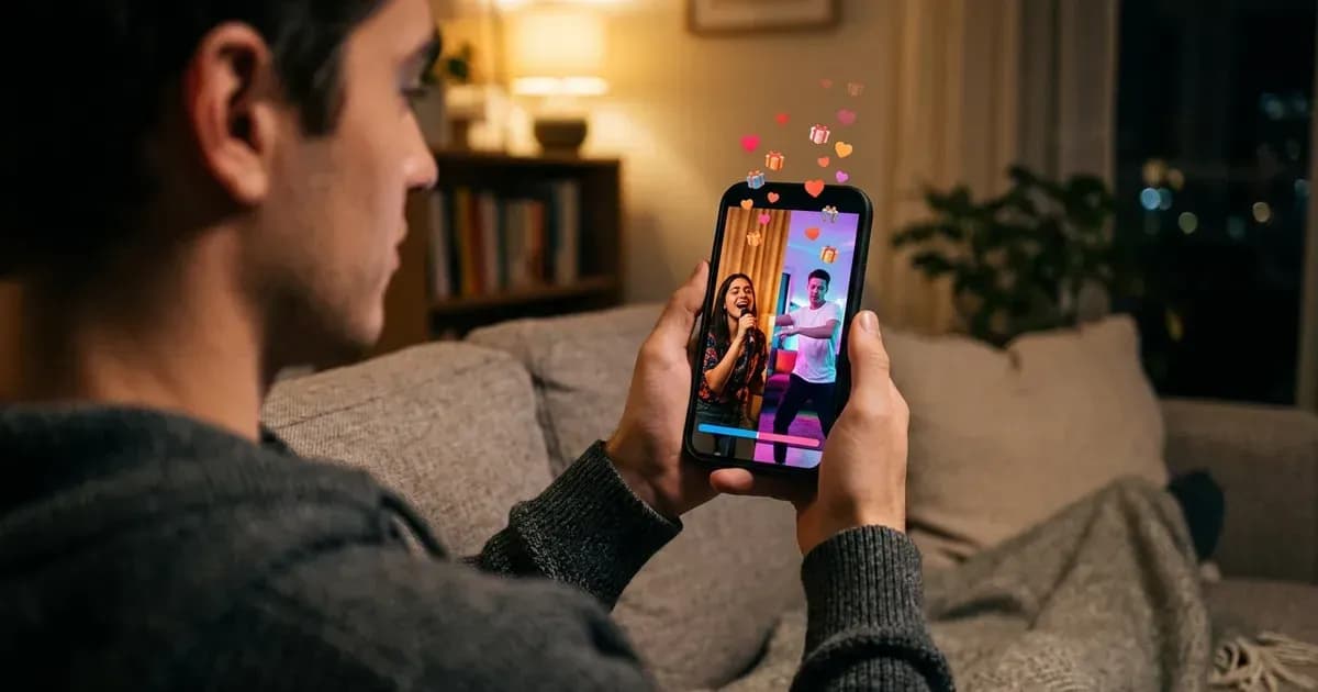 Zuschauer verfolgt ein PK Battle live im Splitscreen auf dem Smartphone