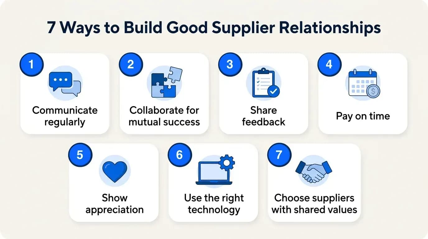 Seven ways to build good supplier relationships