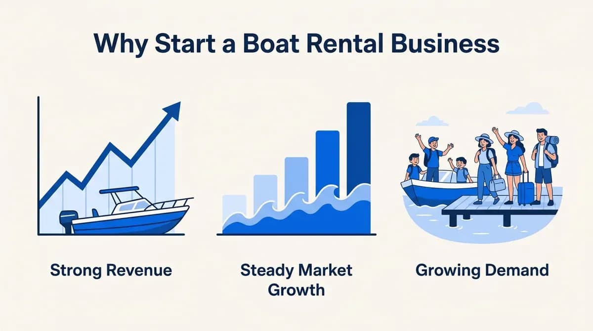 Why start a boat rental business: strong revenue, steady market growth and growing demand