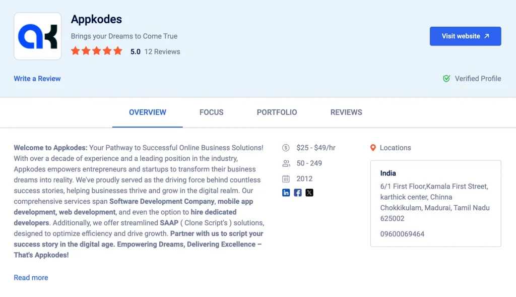 AppKodes reviews on Goodfirm