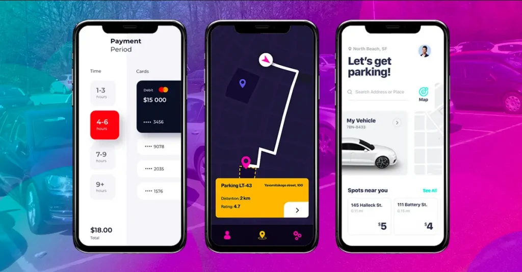 How to develop an app like spothero- app screens