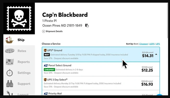What is pirate shipping?