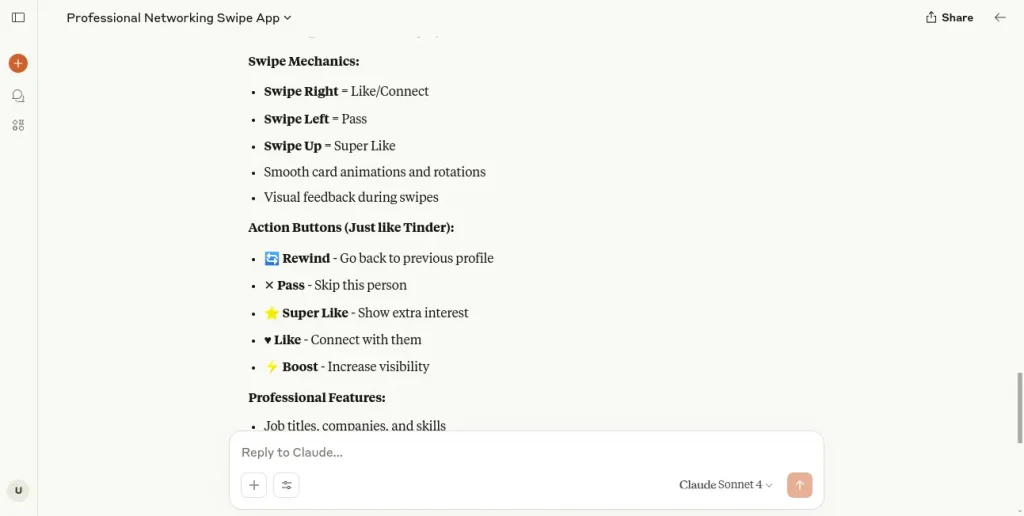 Professional Networking Swipe App