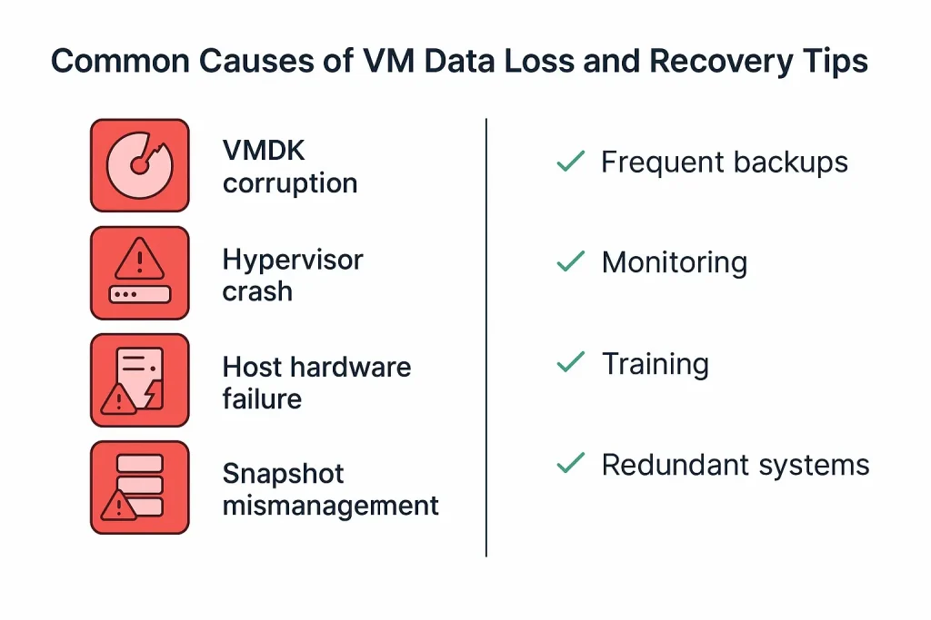 what is virtual machine data loss and recovery tips.