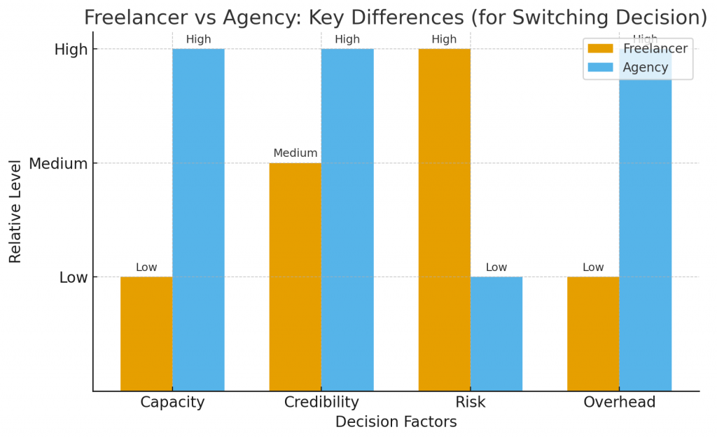freelancer vs devlopment agency